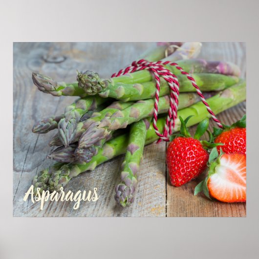 Poster Asperges vertes aux fraises (Devant)
