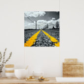 Poster Asphalt Jaune Road Photographie créative (Cuisine)