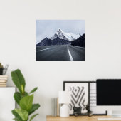 Poster Asphalt Road devant Snow Mountain (Bureau à domicile)