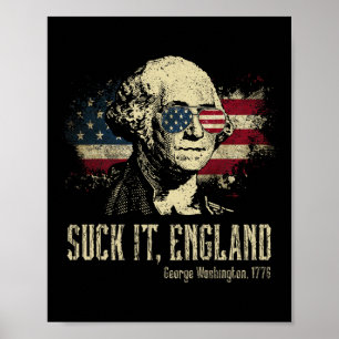 Poster Aspire-le Angleterre Drôle George Washington 1776
