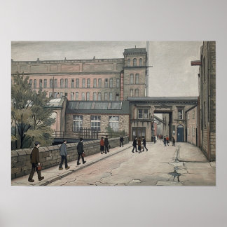 Poster Asquith Bottom Mills Sowerby Bridge dans le style