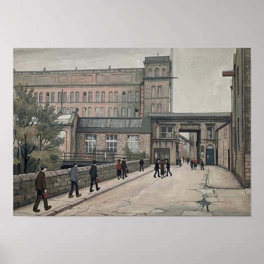Poster Asquith Bottom Mills Sowerby Bridge dans le style (Devant)