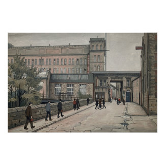 Poster Asquith Bottom Mills Sowerby Bridge dans le style