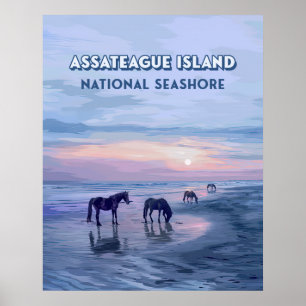 Poster Assateague Island National Seashore Horaires Vinta