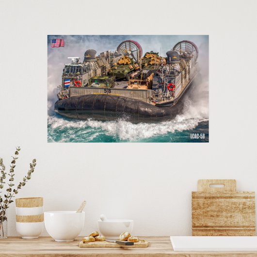 POSTER ASSAUT DE PLAGE - LCAC-58 (Cuisine)