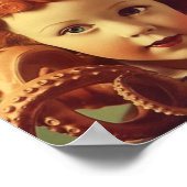 Poster Assemblage de la tête de poupée de pieuvre rétro (Coin)