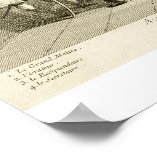 Poster Assemblage de maçons libres pour initier un appren (Coin)