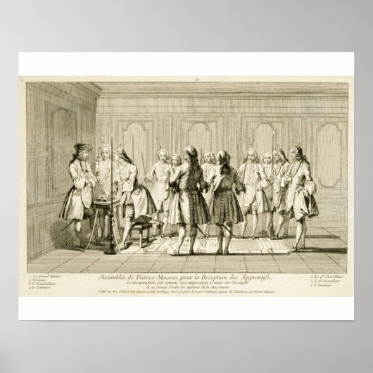 Poster Assemblage de maçons libres pour initier un appren (Devant)