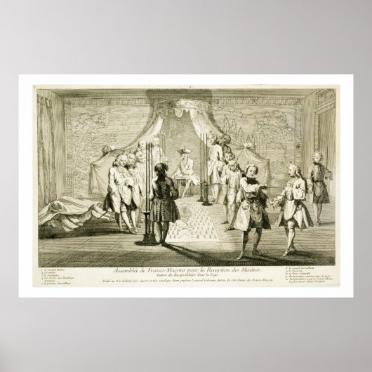 Poster Assemblage de maçons libres pour l'initiation d'un (Devant)