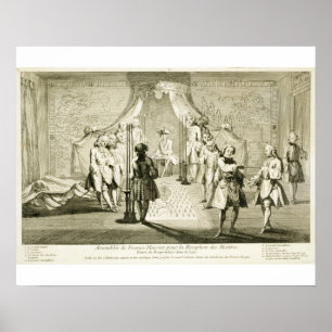 Poster Assemblage de maçons libres pour l'initiation d'un