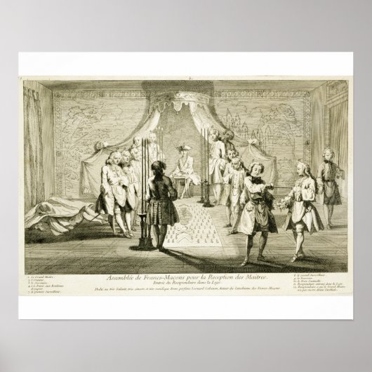 Poster Assemblage de maçons libres pour l'initiation d'un (Devant)