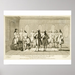 Poster Assembly of Free Masons to Initiate an Apprentice,