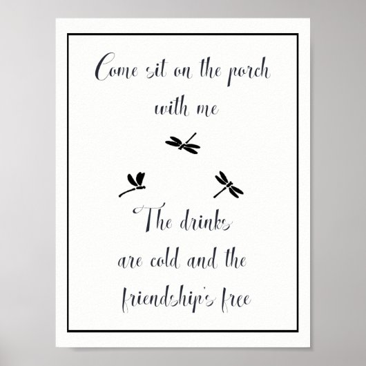 Poster Asseyez-vous avec moi sur le devis d'été de Porch (Devant)