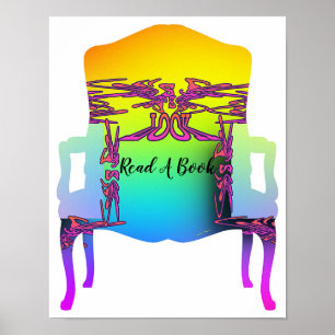 Poster Asseyez-Vous Et Lisez L'Affiche Du Livre