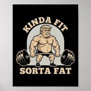 Poster Assez en forme un peu gros gym drôle Trump muscula