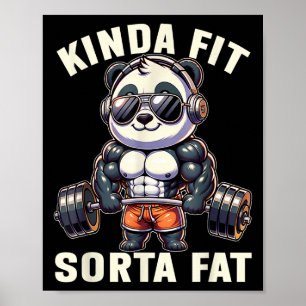 Poster Assez en Forme Un Peu Gros - Ours de Gym Drôle d'H