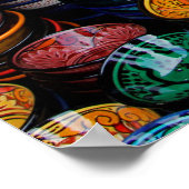 Poster Assiettes marocaines au marché (Coin)