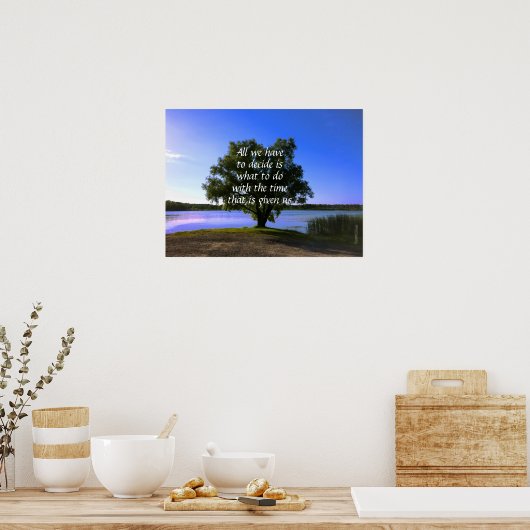 Poster - Assis à l'ombre d'un arbre avec une citat (Cuisine)