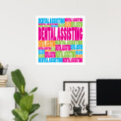 Poster Assistance dentaire colorée (Bureau à domicile)