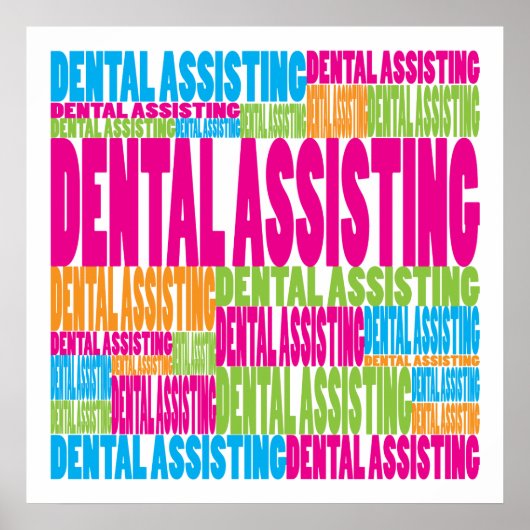 Poster Assistance dentaire colorée (Devant)