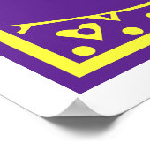 Poster Assistant, dessin vectoriel en jaune et violet (Coin)