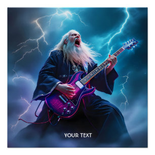 Poster Assistant Imaginaire Cute Lecture de la guitare