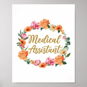Poster Assistant Médicale Cma Assistant Médicale Floral