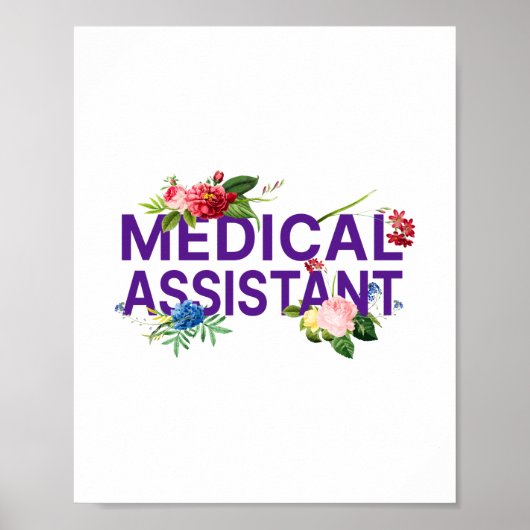 Poster Assistant Médicale Cma Assistant Médicale Floral (Devant)
