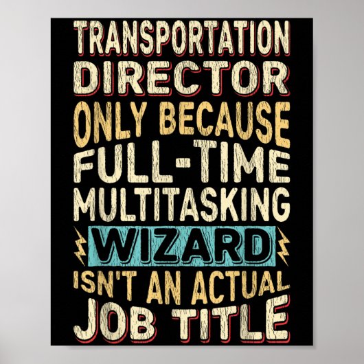 Poster Assistant Multitâche du directeur de transport amu (Devant)