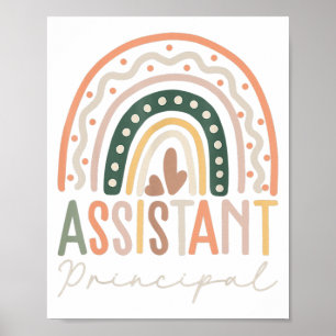 Poster Assistant Principal Rainbow Funny Titre de l'emplo