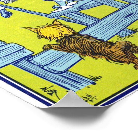 Poster Assistant vintage d'illustration Oz (Coin)