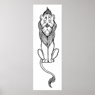 Poster Assistant vintage d'Oz, Lion Cowardly