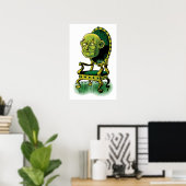 Poster Assistant vintage Oz, Grumpy Wizard Emerald Throne (Bureau à domicile)
