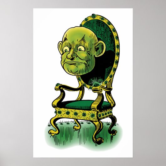 Poster Assistant vintage Oz, Grumpy Wizard Emerald Throne (Devant)