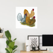 Poster Assortiment de Sebright Rooster (Bureau à domicile)