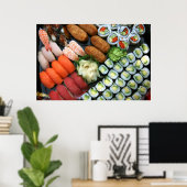 Poster Assortiment de sushis japonais favoris (Bureau à domicile)