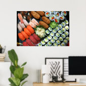 Poster Assortiment de sushis japonais favoris (Bureau à domicile)
