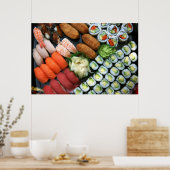 Poster Assortiment de sushis japonais favoris (Cuisine)