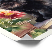 Poster Aster rouge noir Perse Chat (Coin)