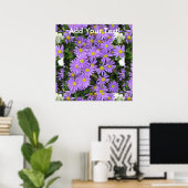 Poster Aster violet jaune vert (Bureau à domicile)