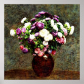 Poster Asters dans un vase (Devant)