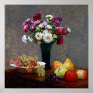 Poster Asters et fruits, Henri Fantin-Latour