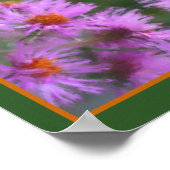 Poster Asters roses sauvages (Coin)