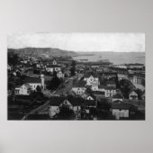 Poster Astoria, Oregon Vue Ville Vue Ouest (Devant)