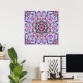 Poster Astrid - Pastel Pink & Purple Psychedelic Mandala (Bureau à domicile)