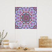 Poster Astrid - Pastel Pink & Purple Psychedelic Mandala (Cuisine)