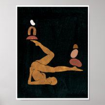 Astro Celestial Gold Yoga Goddess Équilibre Art