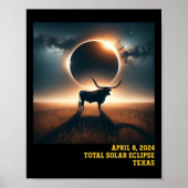 Poster Astro commémoratif Texas Total Solar Eclipse 2024 (Devant)