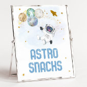 Poster Astro Snacks Astronaut Blue Gold Space Anniversair