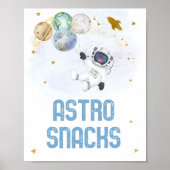 Poster Astro Snacks Astronaut Blue Gold Space Anniversair (Devant)